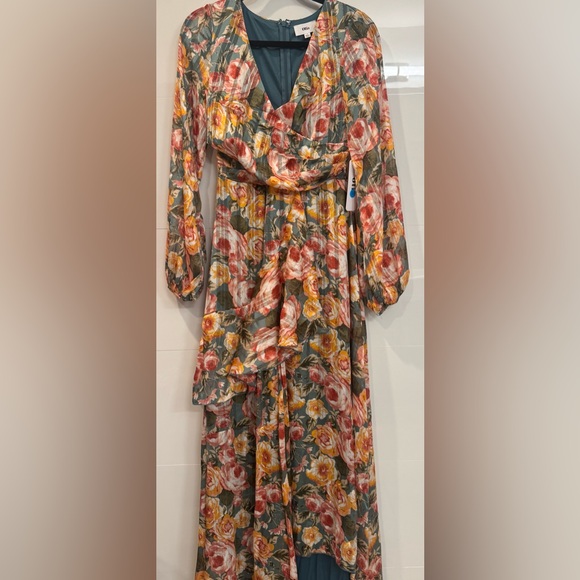 Olia sold at Anthropology Floral Long Sleeve Tiered Ruffle Maxi Dress - Picture 3 of 10